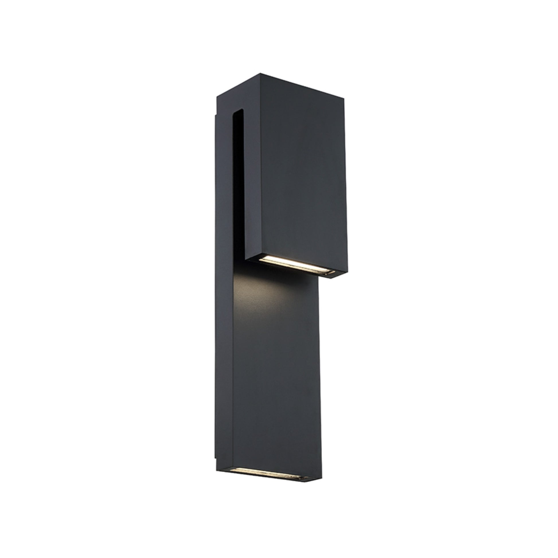 Double Down 18" LED Outdoor Wall Sconce, Black Finish - Bees Lighting