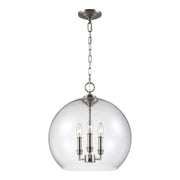 Lawler 16" Orb Pendant, Satin Nickel Finish - Bees Lighting