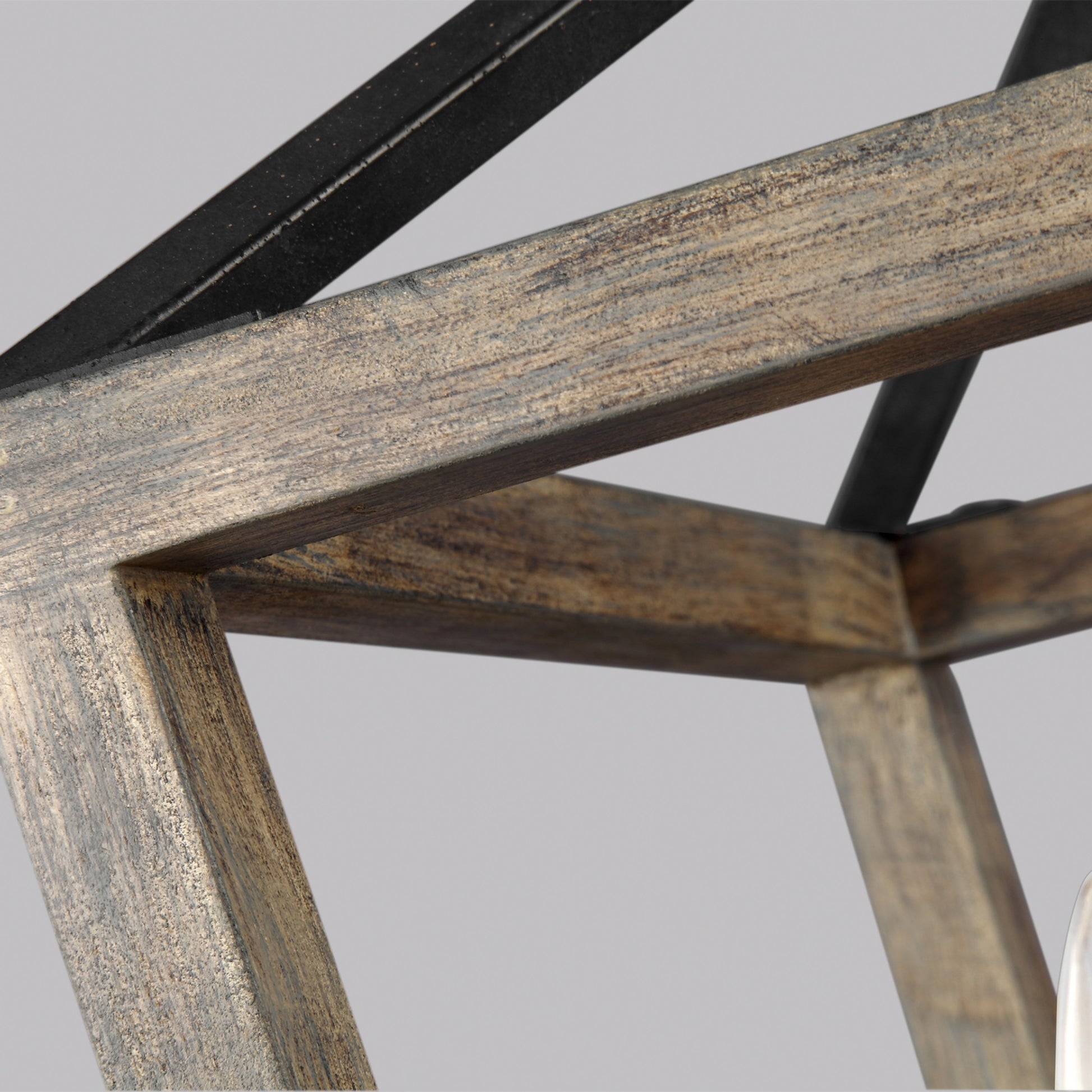 Gannet 17" 4-Light Small Chandeier, Weathered Oak Wood Finish - Bees Lighting