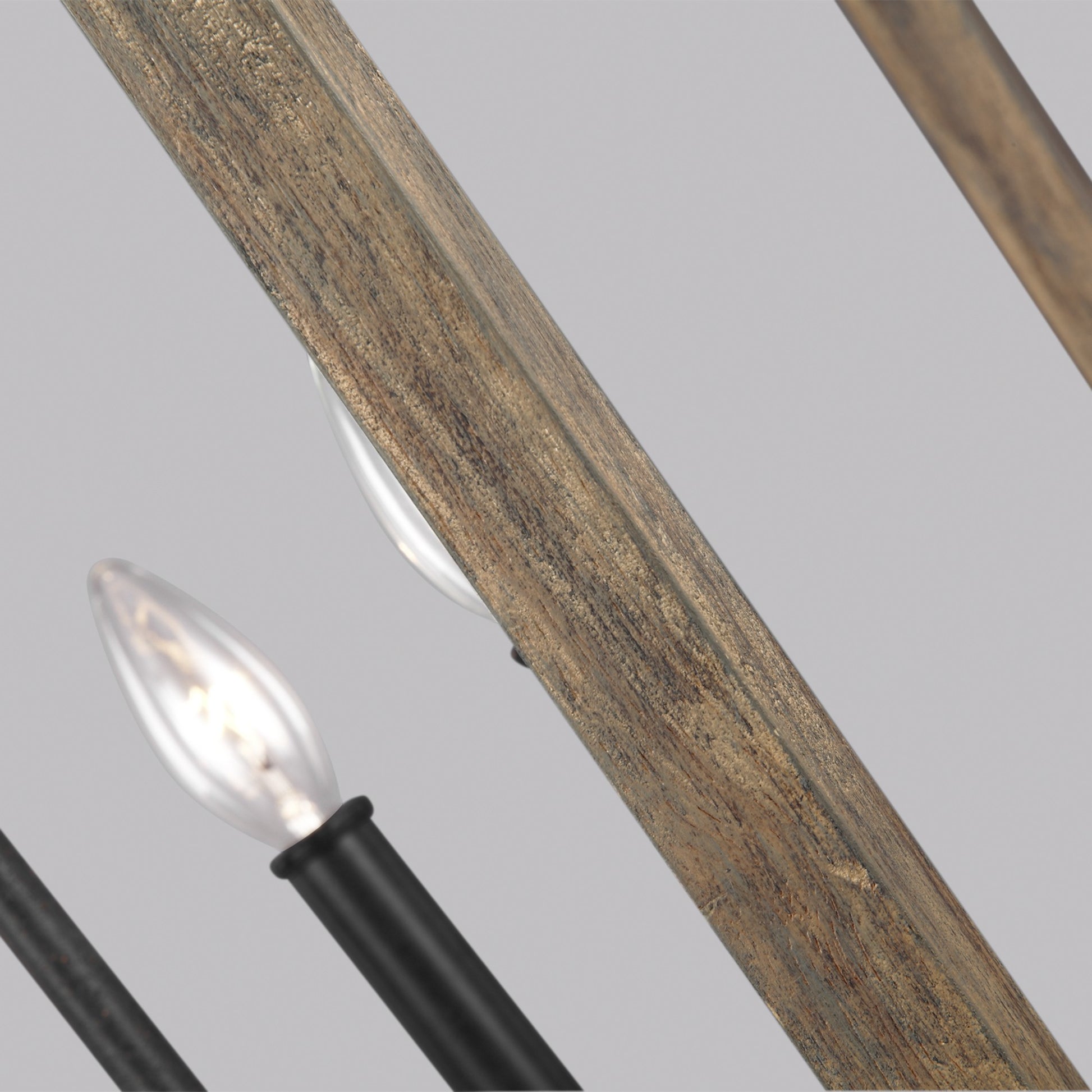 Gannet 27" 4-Light Medium Chandeier, Weathered Oak Wood Finish - Bees Lighting