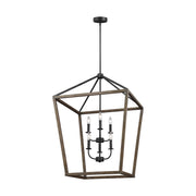 Gannet 36" 6-Light Large Chandeier, Weathered Oak Wood Finish - Bees Lighting