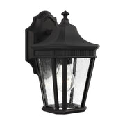 Cotswold Lane 12" Extra Small Lantern, Black Finish with Clear Seeded Glass - Bees Lighting