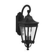 Cotswold Lane 24" 3-Light Medium Lantern, Black Finish with Clear Seeded Glass - Bees Lighting