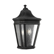 Cotswold Lane 16" 2-Light Pocket Lantern, Black Finish with Clear Seeded Glass - Bees Lighting