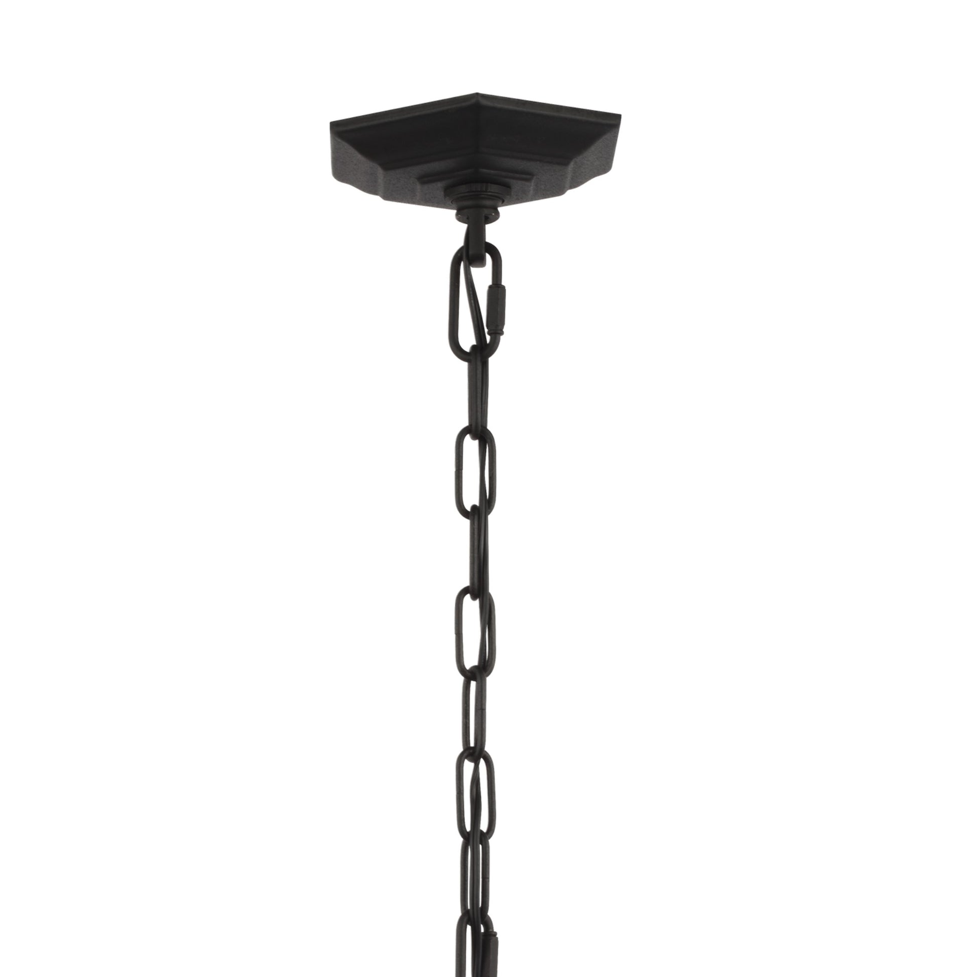 Cotswold Lane 12" 3-Light Medium Pendant, Black Finish with Clear Seeded Glass - Bees Lighting