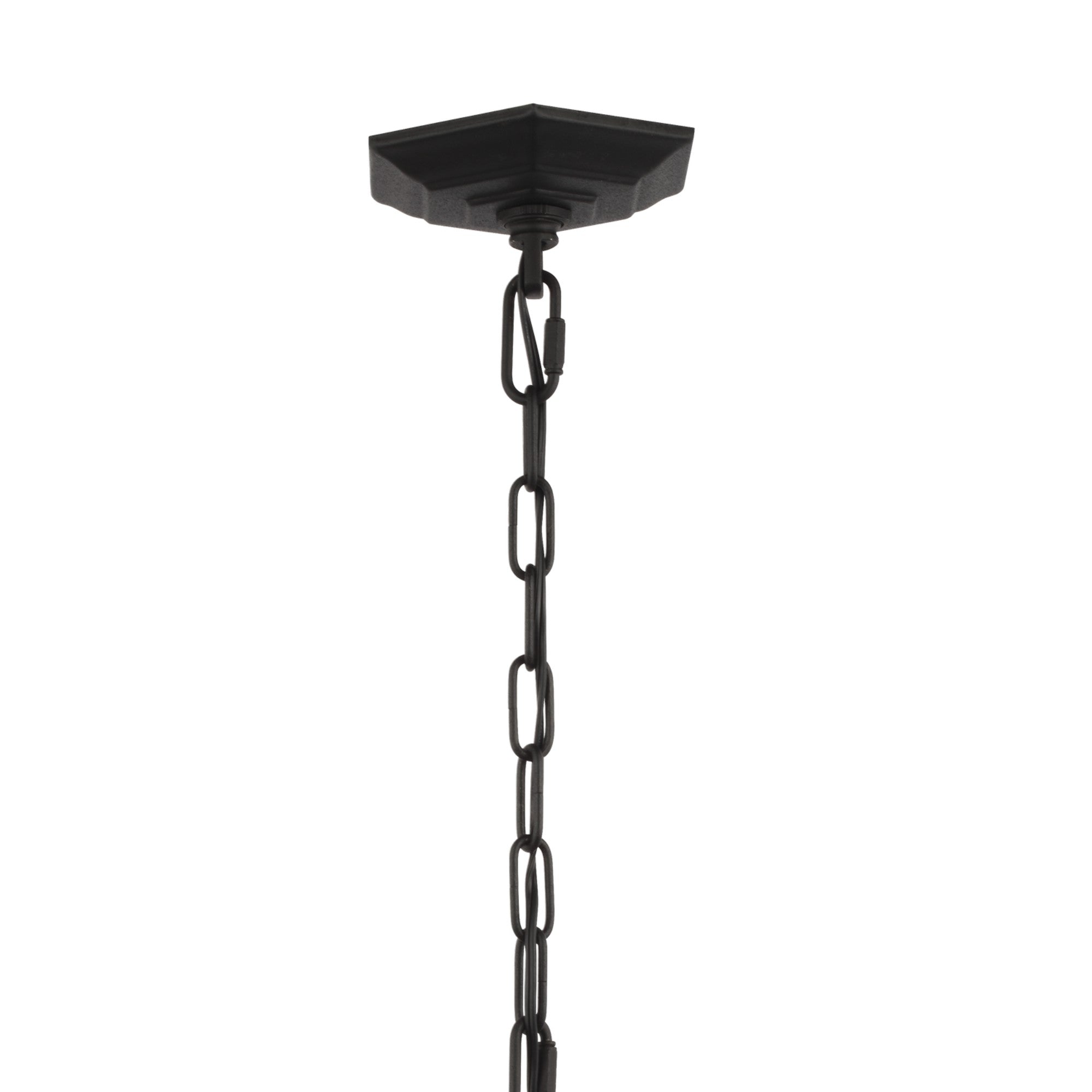 Cotswold Lane 12" 3-Light Medium Pendant, Black Finish with Clear Seeded Glass - Bees Lighting