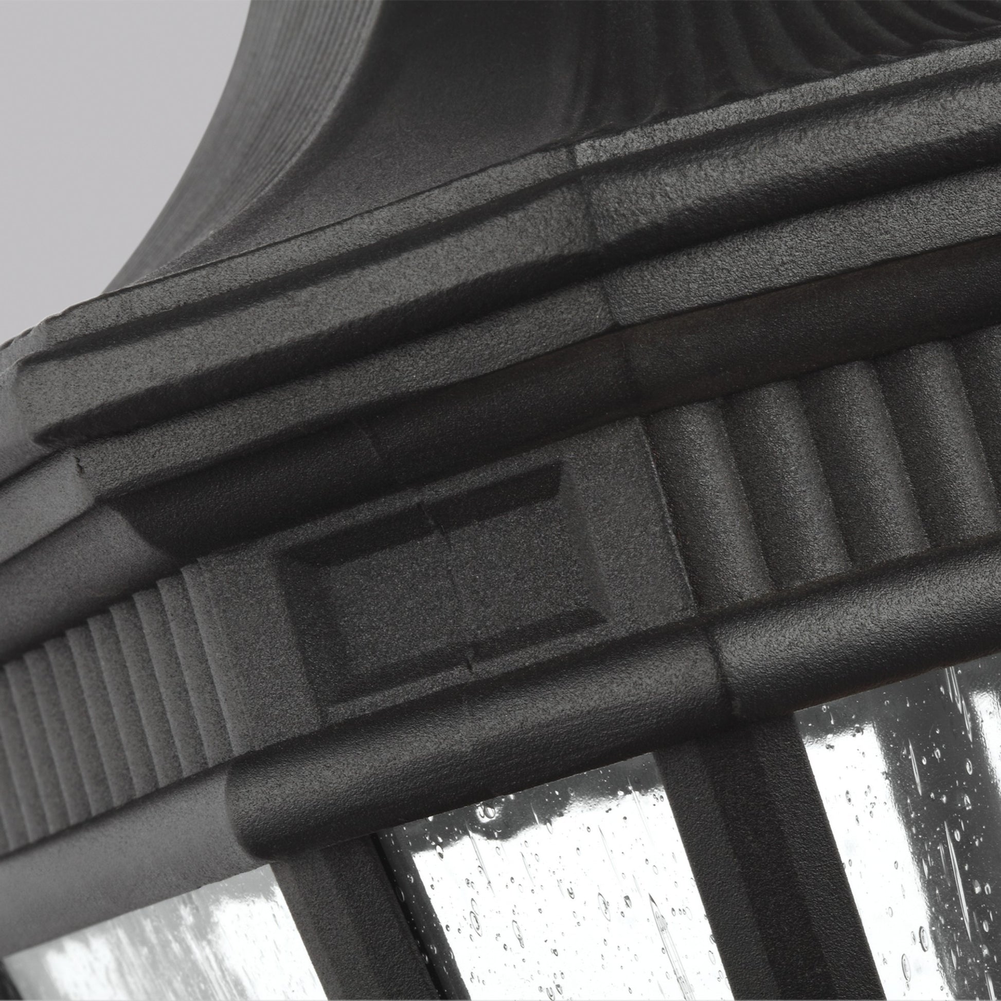 Cotswold Lane 12" 3-Light Medium Pendant, Black Finish with Clear Seeded Glass - Bees Lighting
