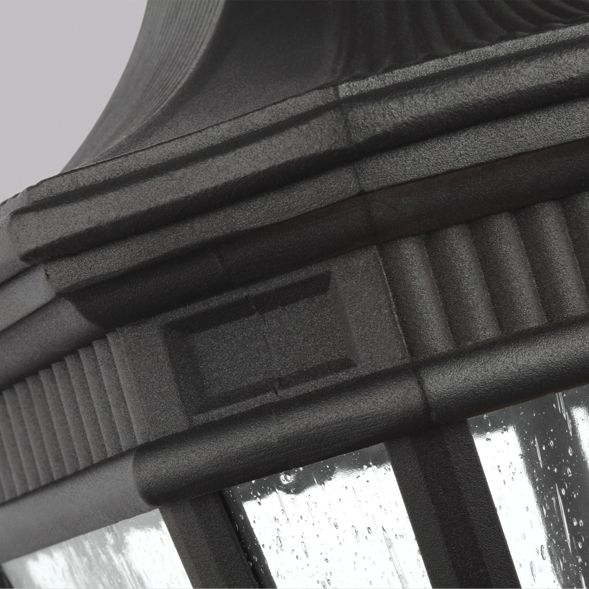 Cotswold Lane 12" 3-Light Medium Pendant, Black Finish with Clear Seeded Glass - Bees Lighting