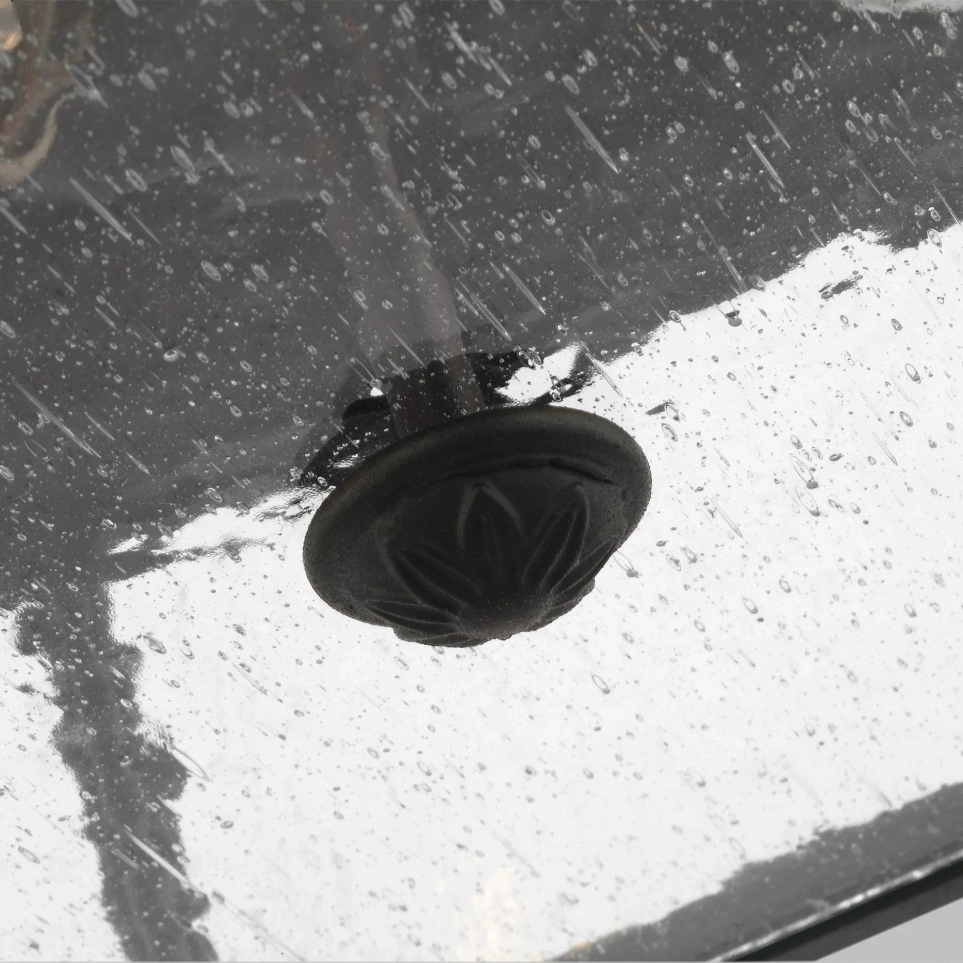 Cotswold Lane 12" 2-Light Flush Mount, Black Finish with Clear Seeded Glass - Bees Lighting