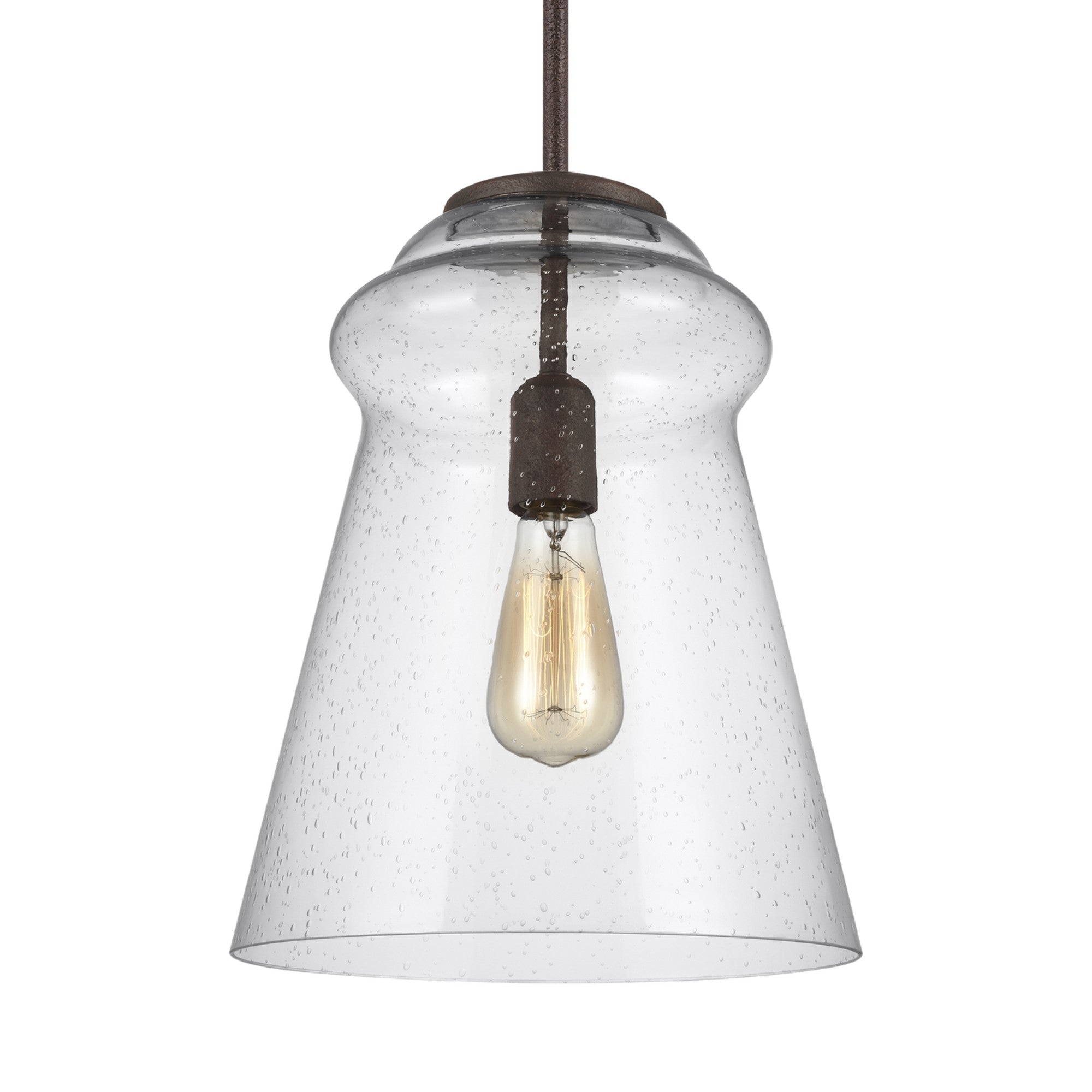 Loras 12" Pendant, Dark Weathered Iron Finish - Bees Lighting