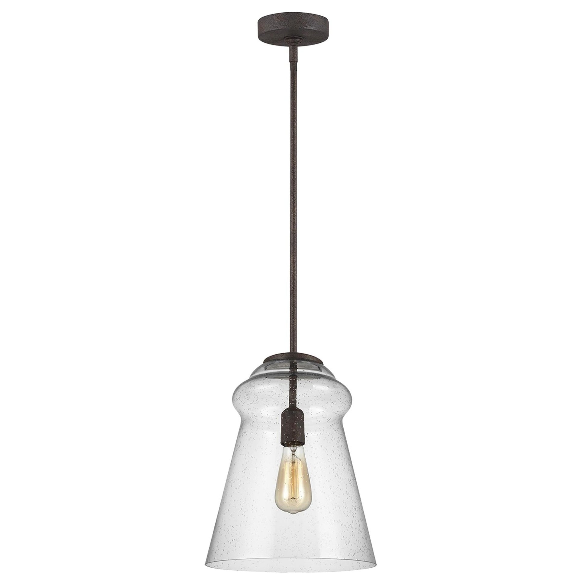 Loras 12" Pendant, Dark Weathered Iron Finish - Bees Lighting