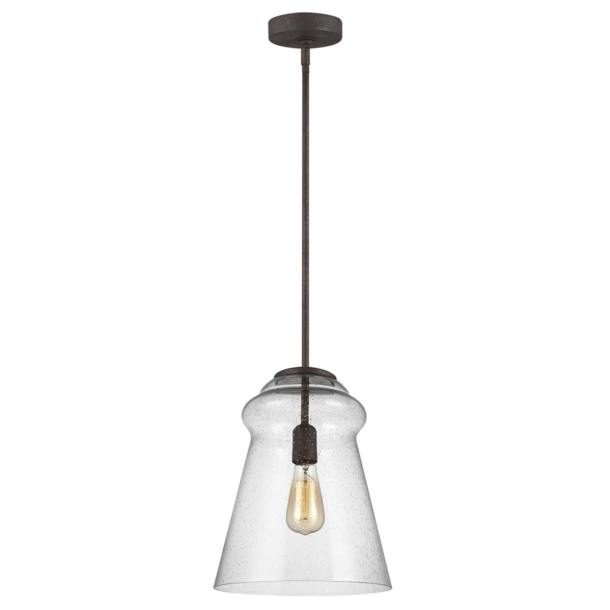 Loras 12" Pendant, Dark Weathered Iron Finish - Bees Lighting