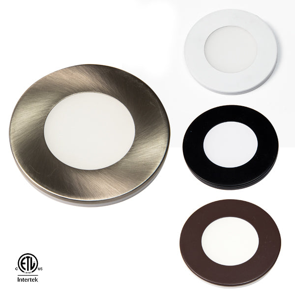 LED Slim Puck, 165Lm, Surface/Recess, 12 VDC - Bees Lighting