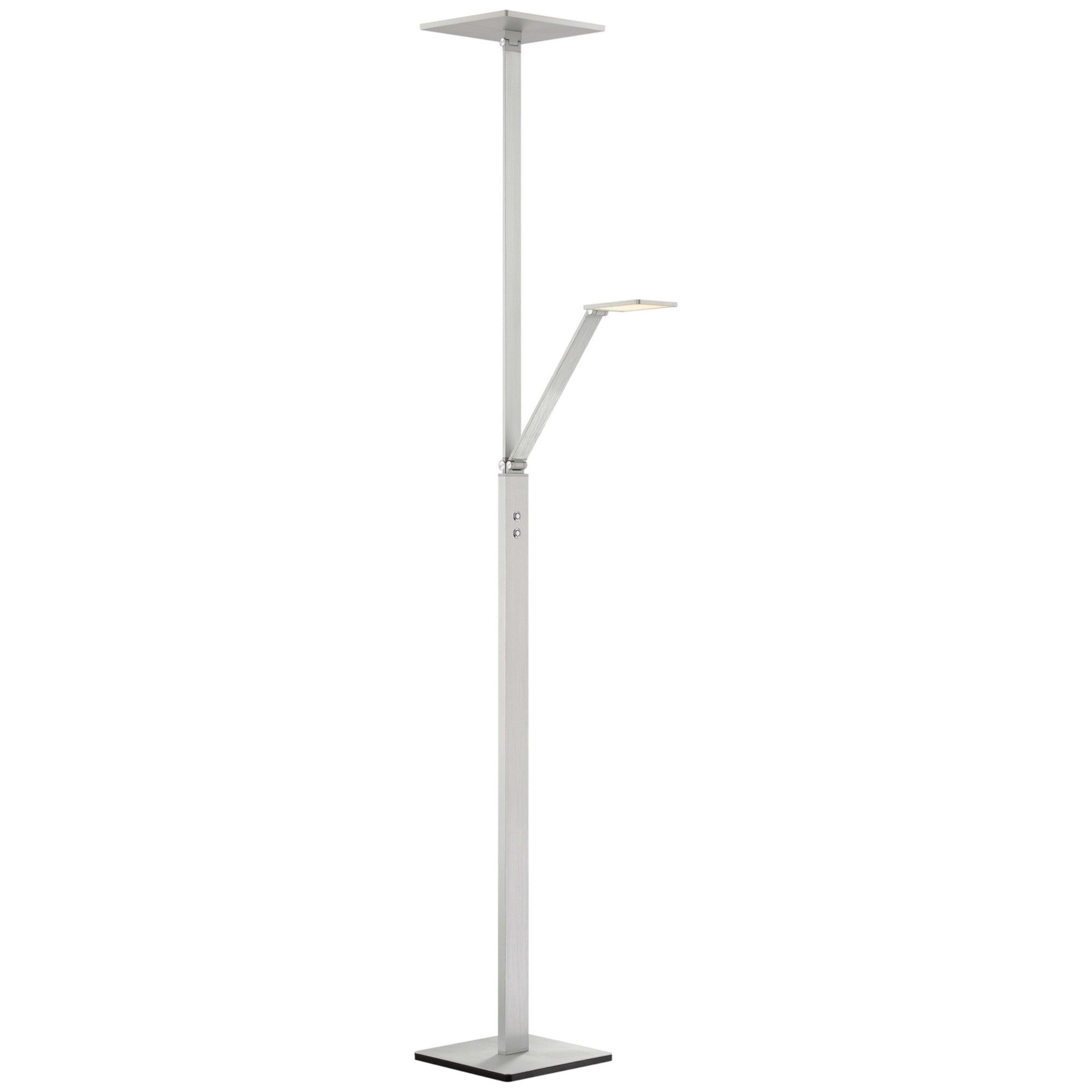 Task Portables 2-Light LED Floor Lamp, Chiseled Nickel Finish, Square Head - Bees Lighting