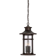 Highland Ridge 19" 4-Light Outdoor Chain Hung, Oil Rubbed Bronze & Gold Highlights - Bees Lighting