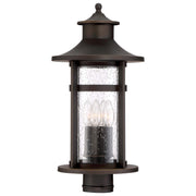 Highland Ridge 20" 4-Light Outdoor Post Mount, Oil Rubbed Bronze & Gold Highlights - Bees Lighting