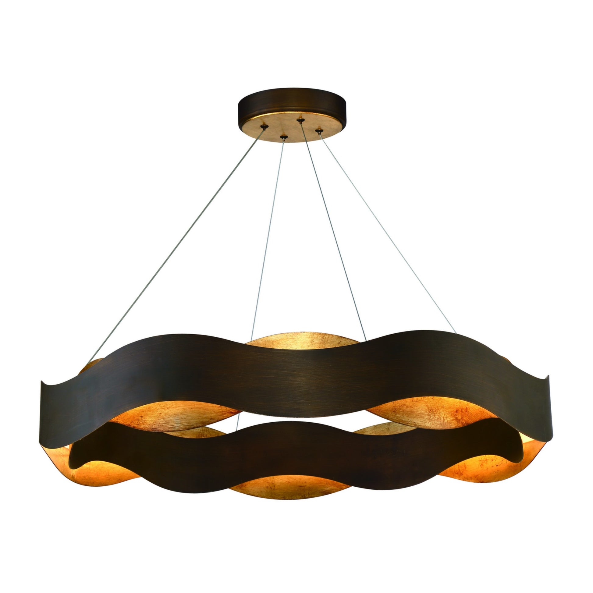 Vaughan 34" LED Chandelier, Bronze & Gold Finish - Bees Lighting