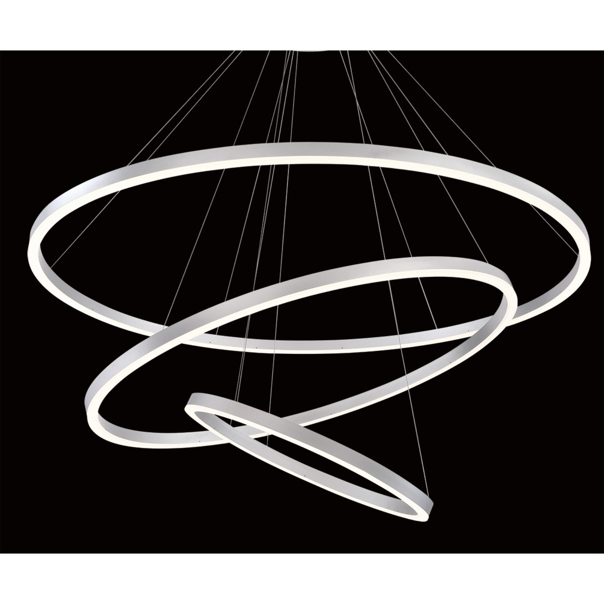 Spunto 3-Tiers 62" LED Grand Chandelier, Silver Finish - Bees Lighting