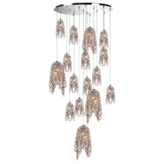 Danza 20-Light 38" Multi Drop Chandelier, Chrome Finish with Cognac Crystals - Bees Lighting