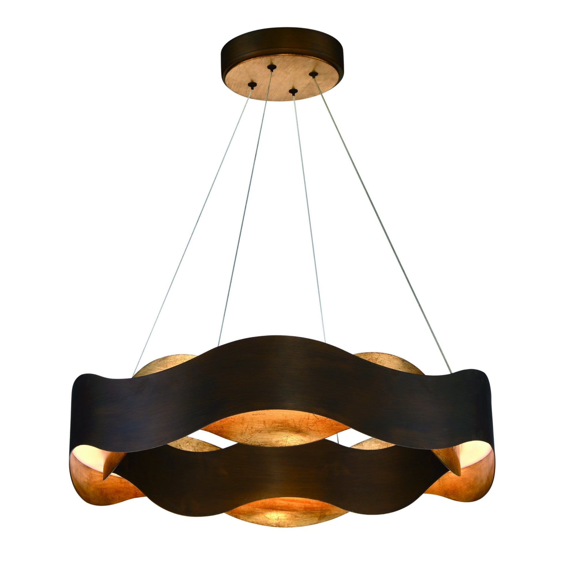 Vaughan 24" LED Chandelier, Bronze & Gold Finish - Bees Lighting