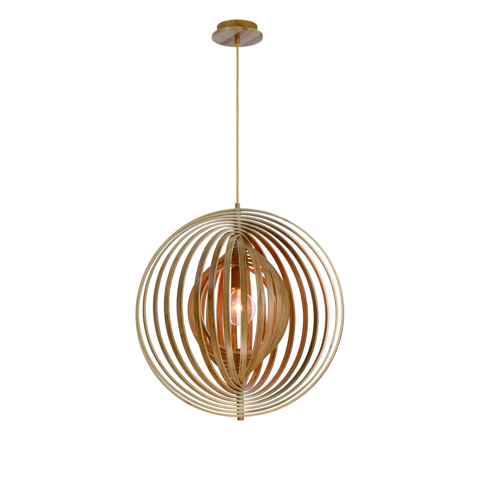 Abruzzo 24" Pendant, Natural Wood Finish - Bees Lighting