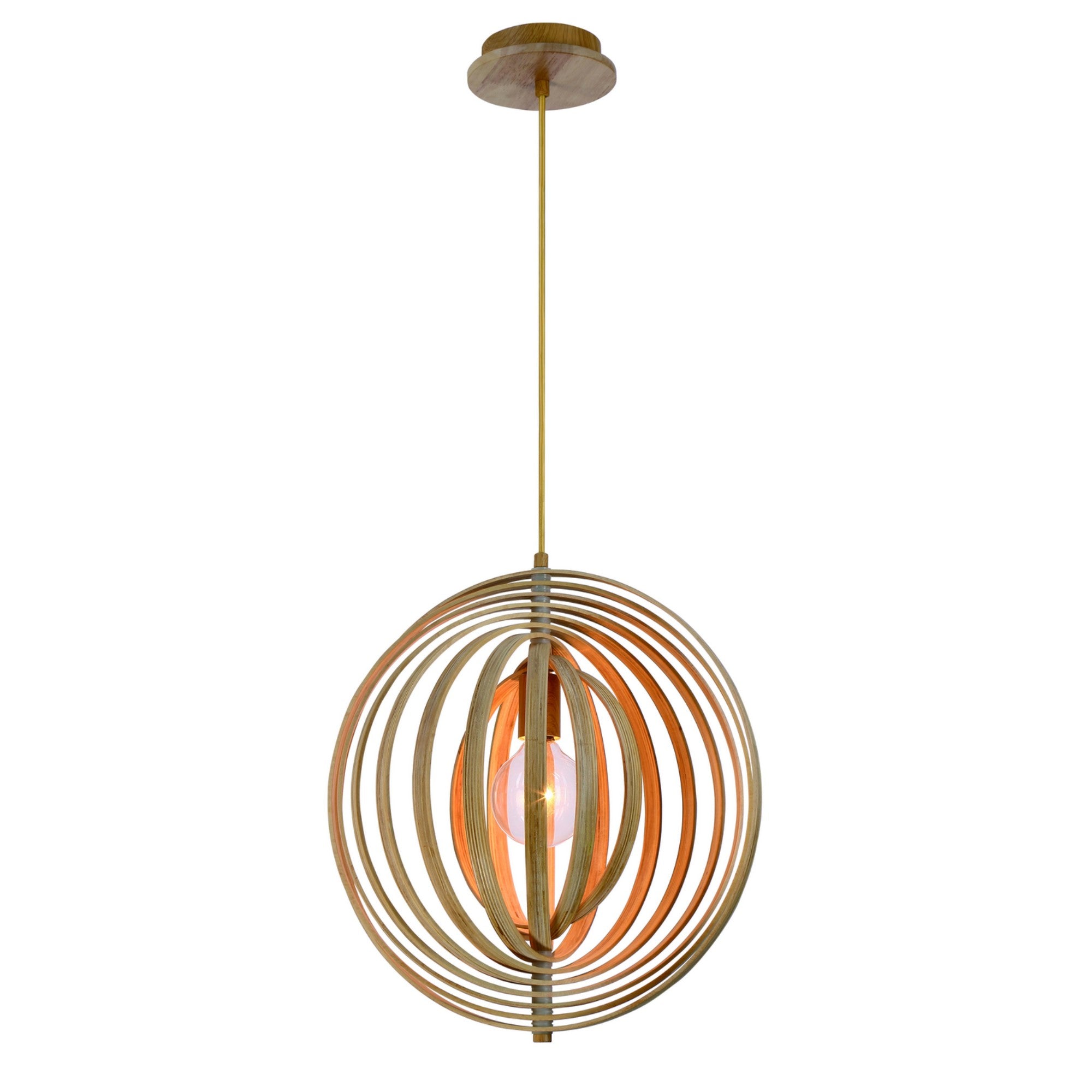 Abruzzo 18" Pendant, Natural Wood Finish - Bees Lighting