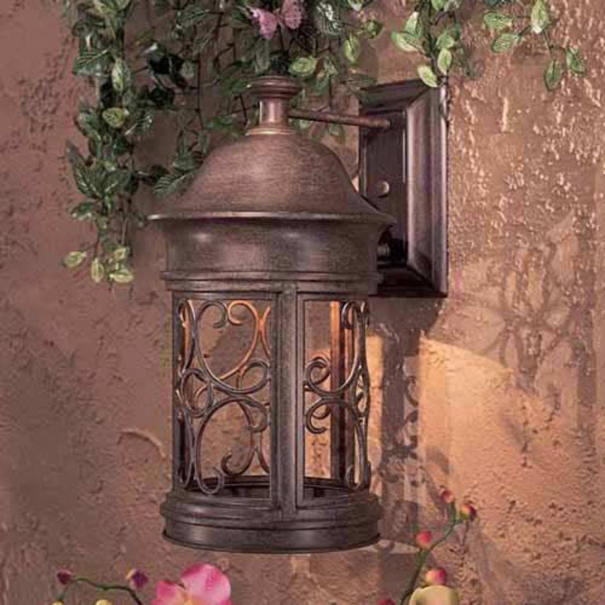 Sage Ridge 16 in. Outdoor Wall Lantern Vintage Rust Finish - Bees Lighting