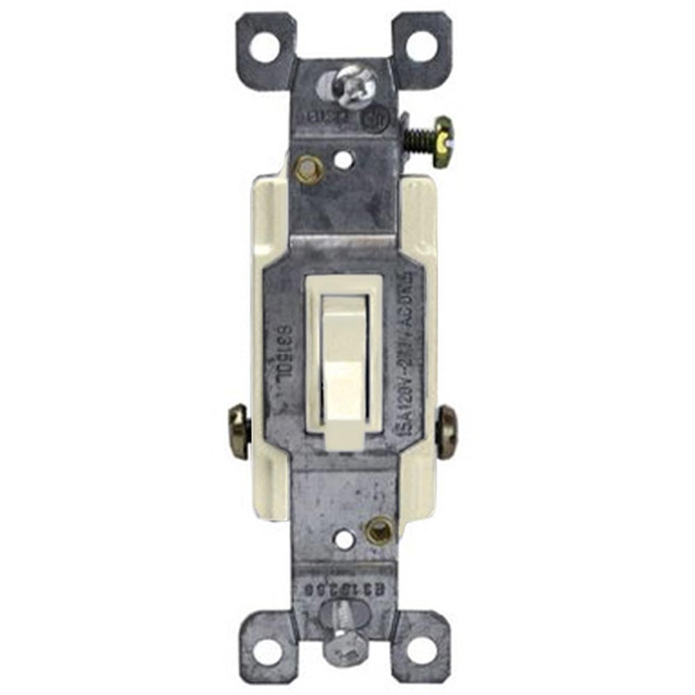 15 Amp Toggle Light Switch, Three-Way, Light Almond - Bees Lighting