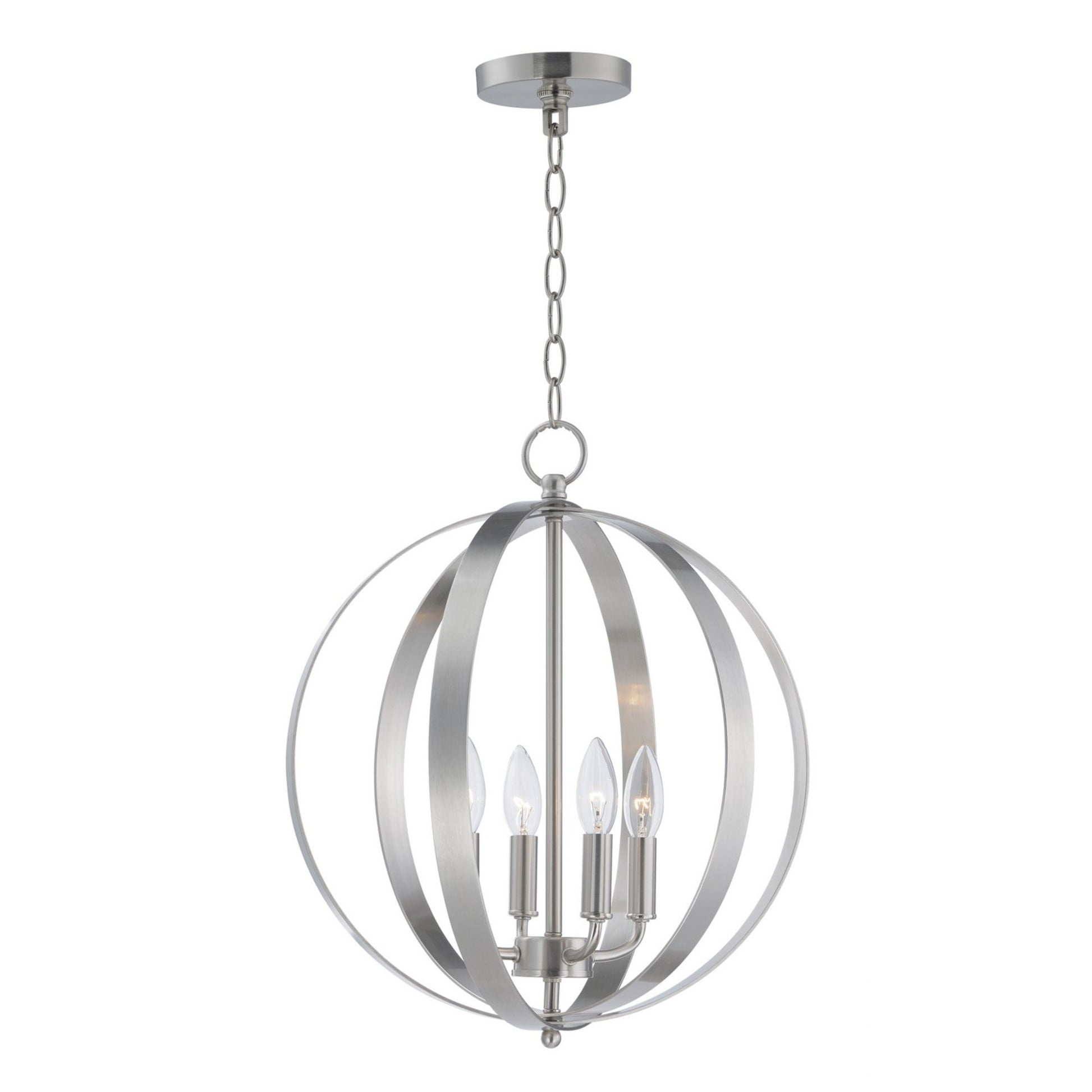 Provident 19" 4-Light Chandelier, Satin Nickel Finish - Bees Lighting