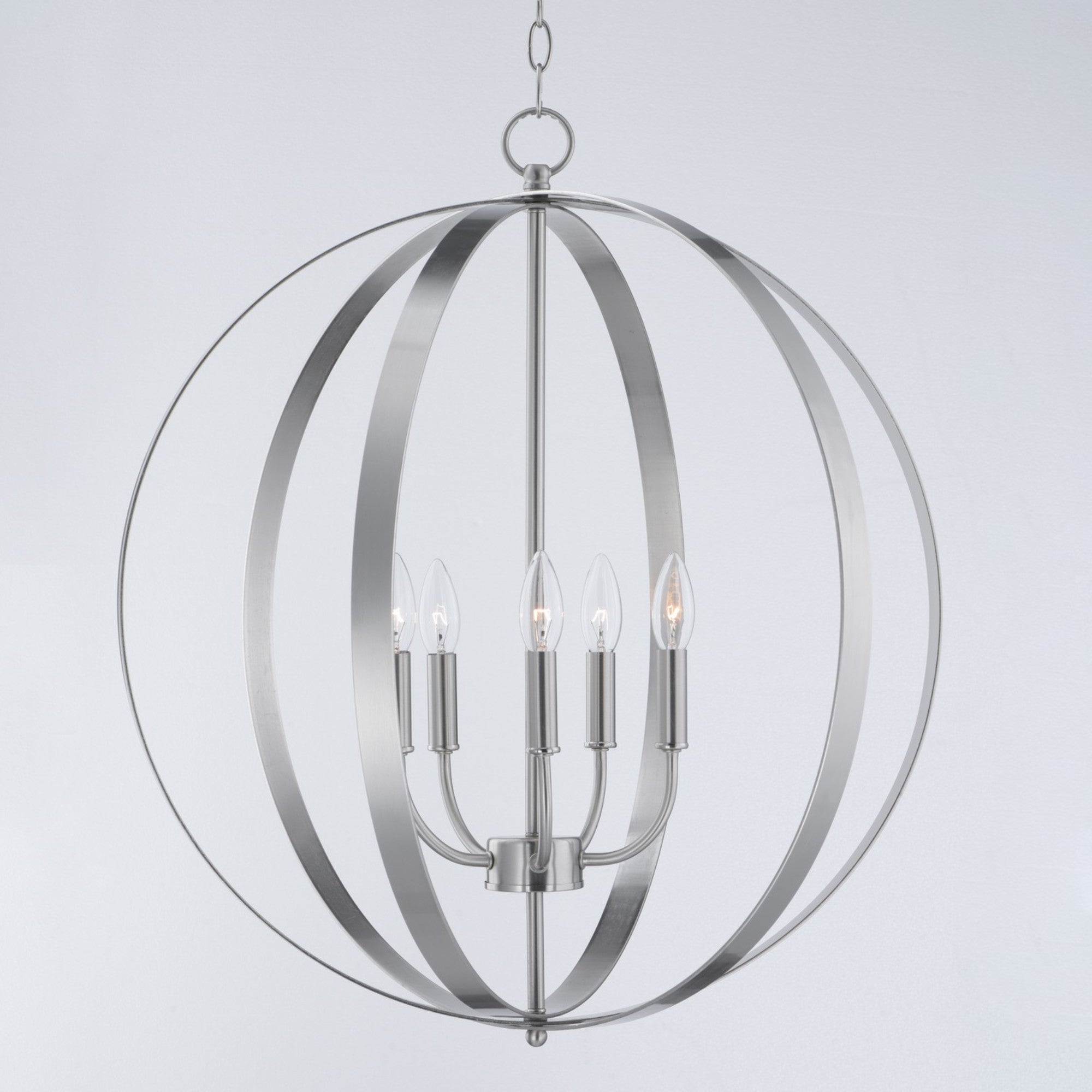 Provident 27" 5-Light Chandelier, Satin Nickel Finish - Bees Lighting