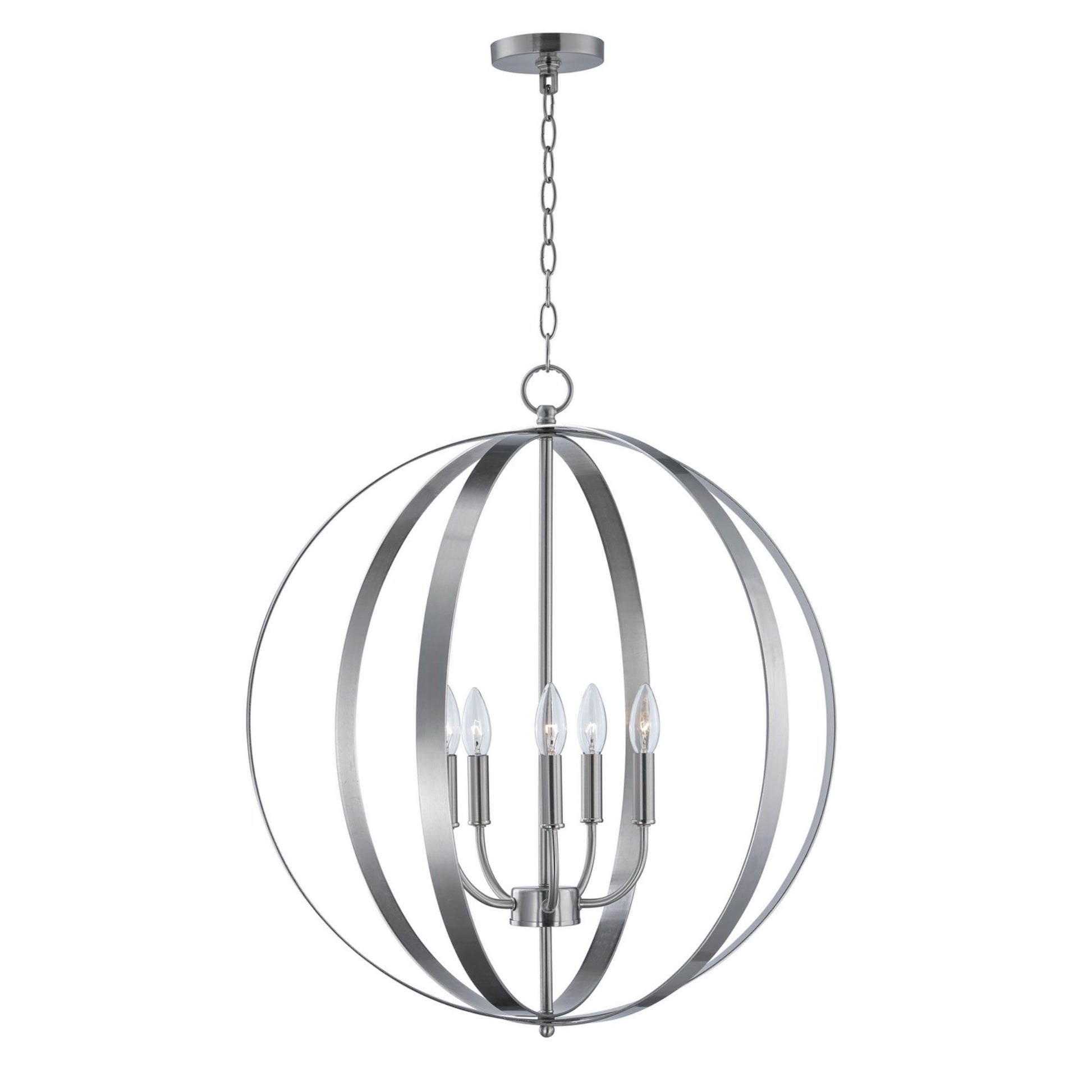 Provident 27" 5-Light Chandelier, Satin Nickel Finish - Bees Lighting