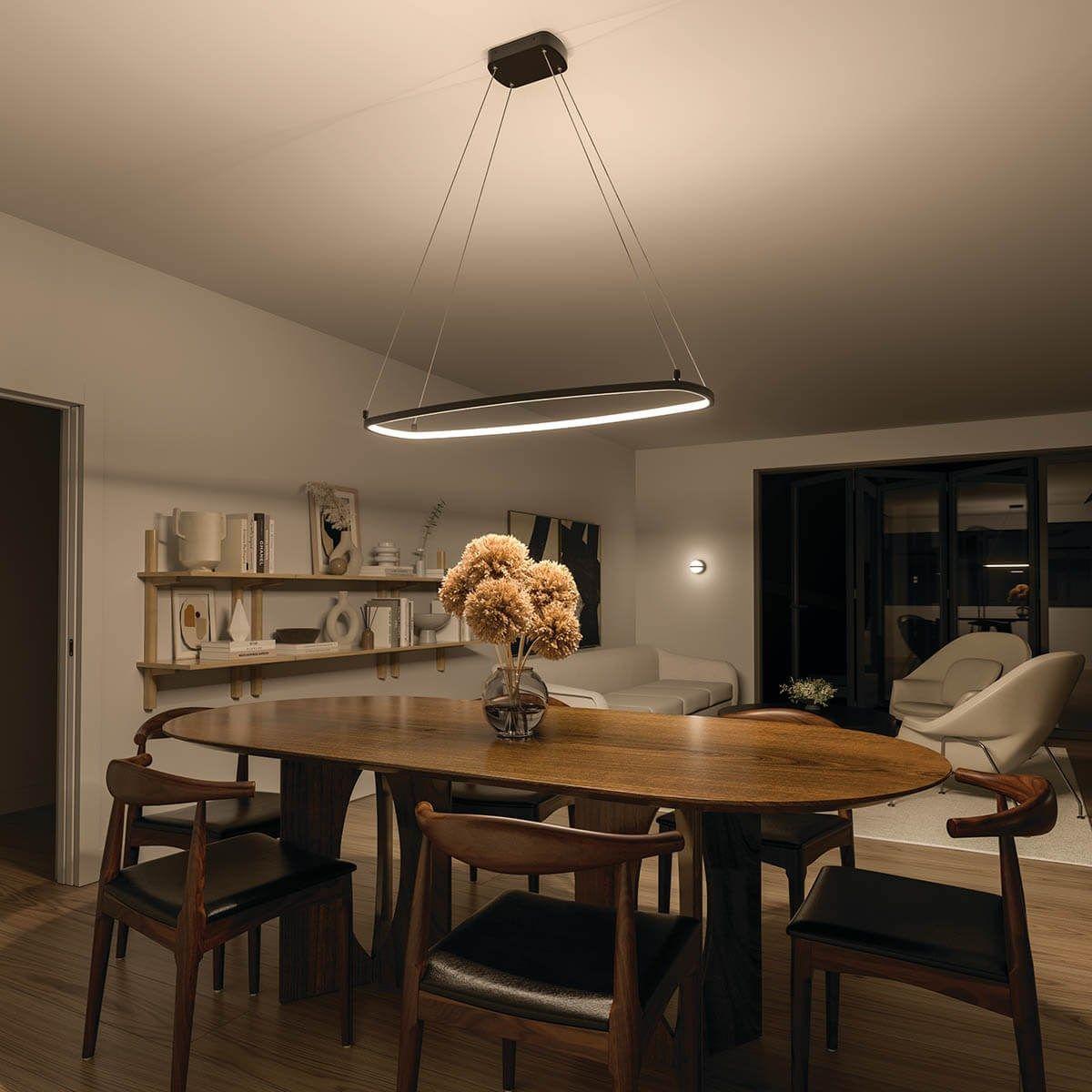 Koloa 41 in. LED Chandelier Matte Black finish - Bees Lighting