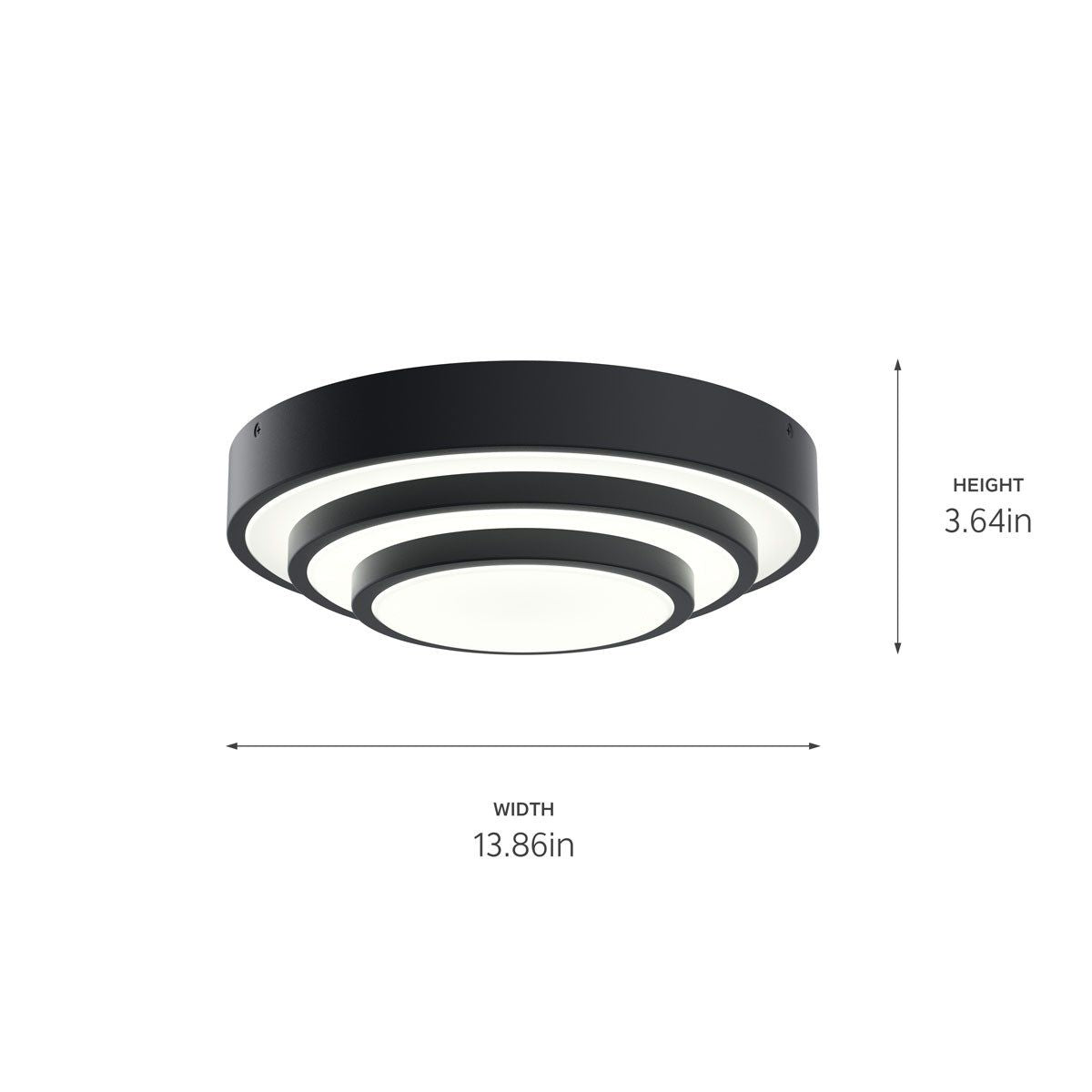 Dombard 14 in. LED Flush Mount Light Matte Black Finish - Bees Lighting