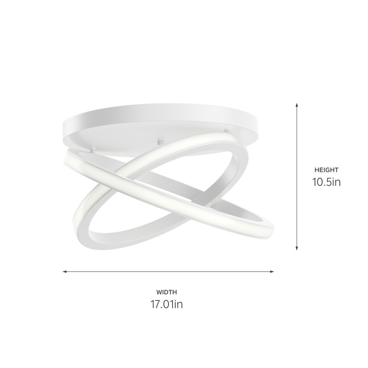 Caputo 17 in. LED Semi flush Mount Light White finish - Bees Lighting