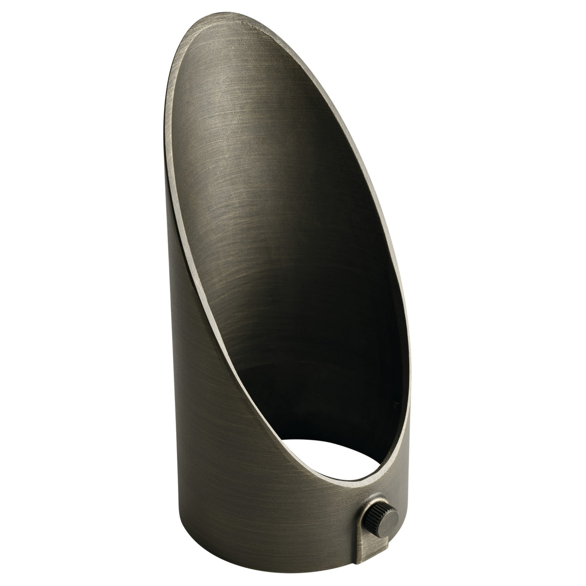 Centennial brass landscape LED light housing with oval opening and threaded side mount