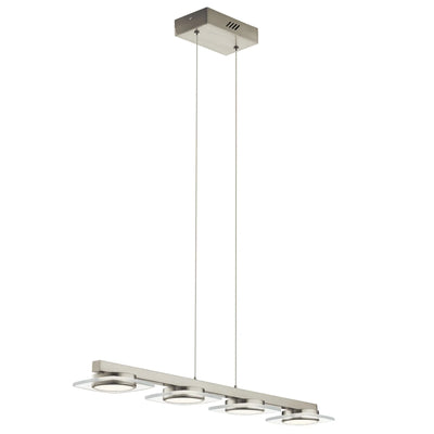 Azenda 33.5 in. 4-Light Linear Chandelier Brushed Nickel
