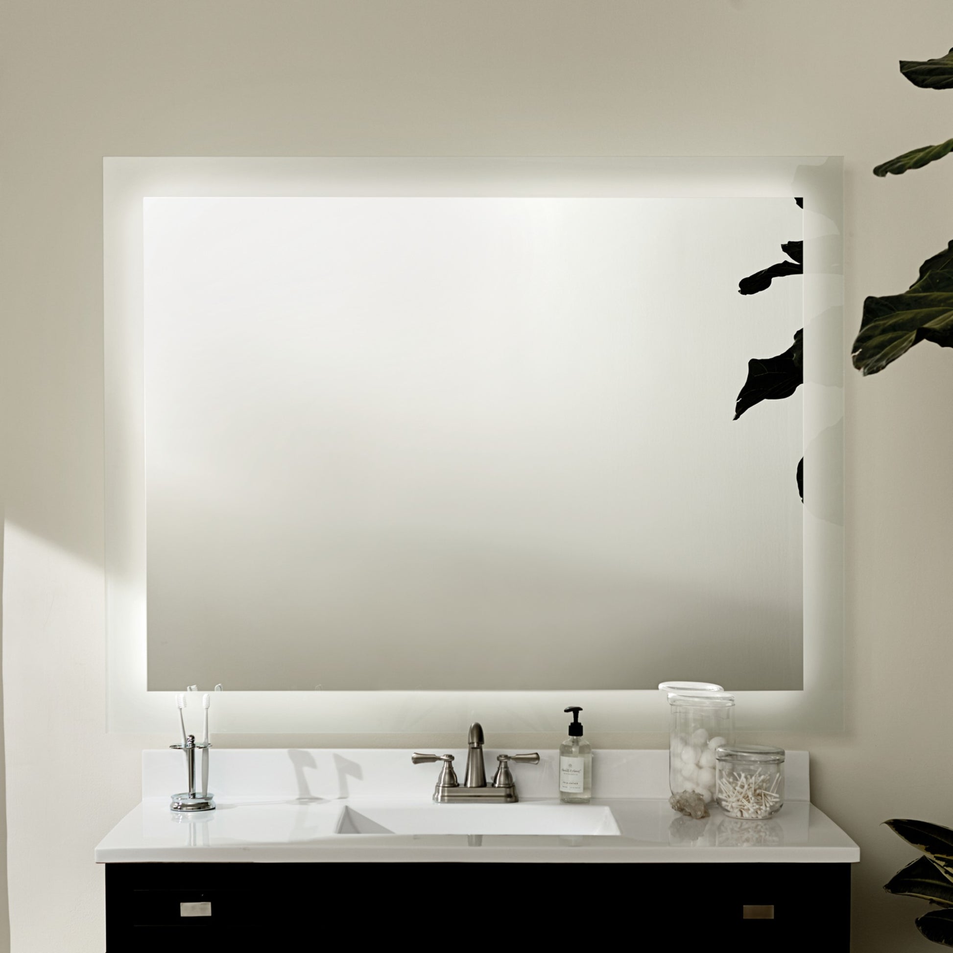 Signature 54" X 42" Rectangular LED Backlit Mirror - Bees Lighting