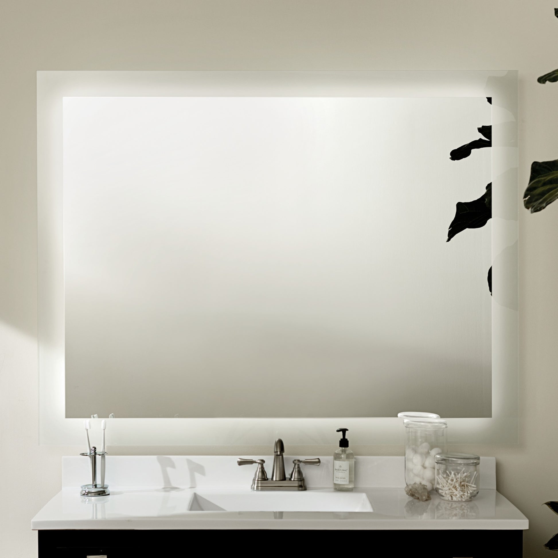 Signature 54" X 42" Rectangular LED Backlit Mirror - Bees Lighting