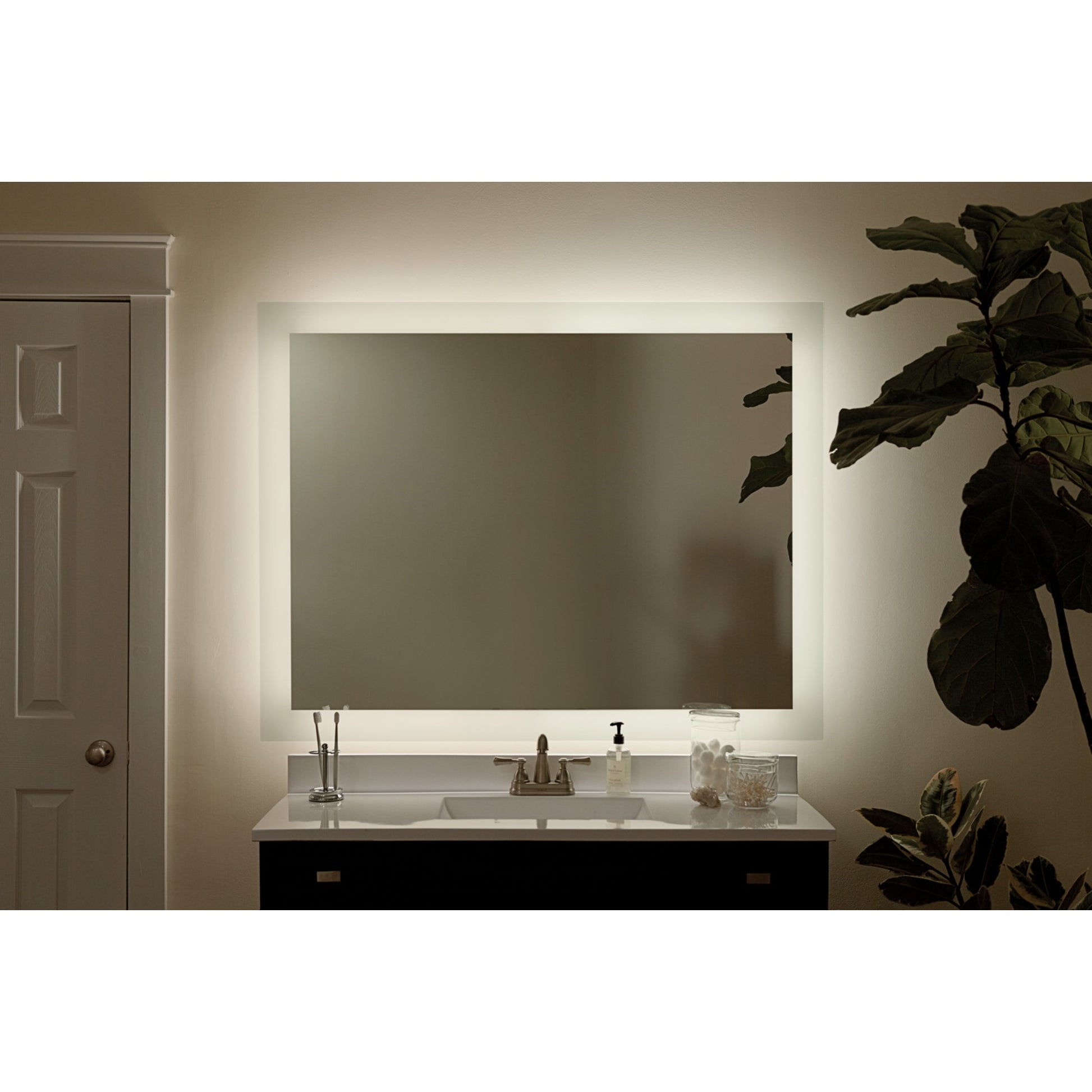 Signature 54" X 42" Rectangular LED Backlit Mirror - Bees Lighting