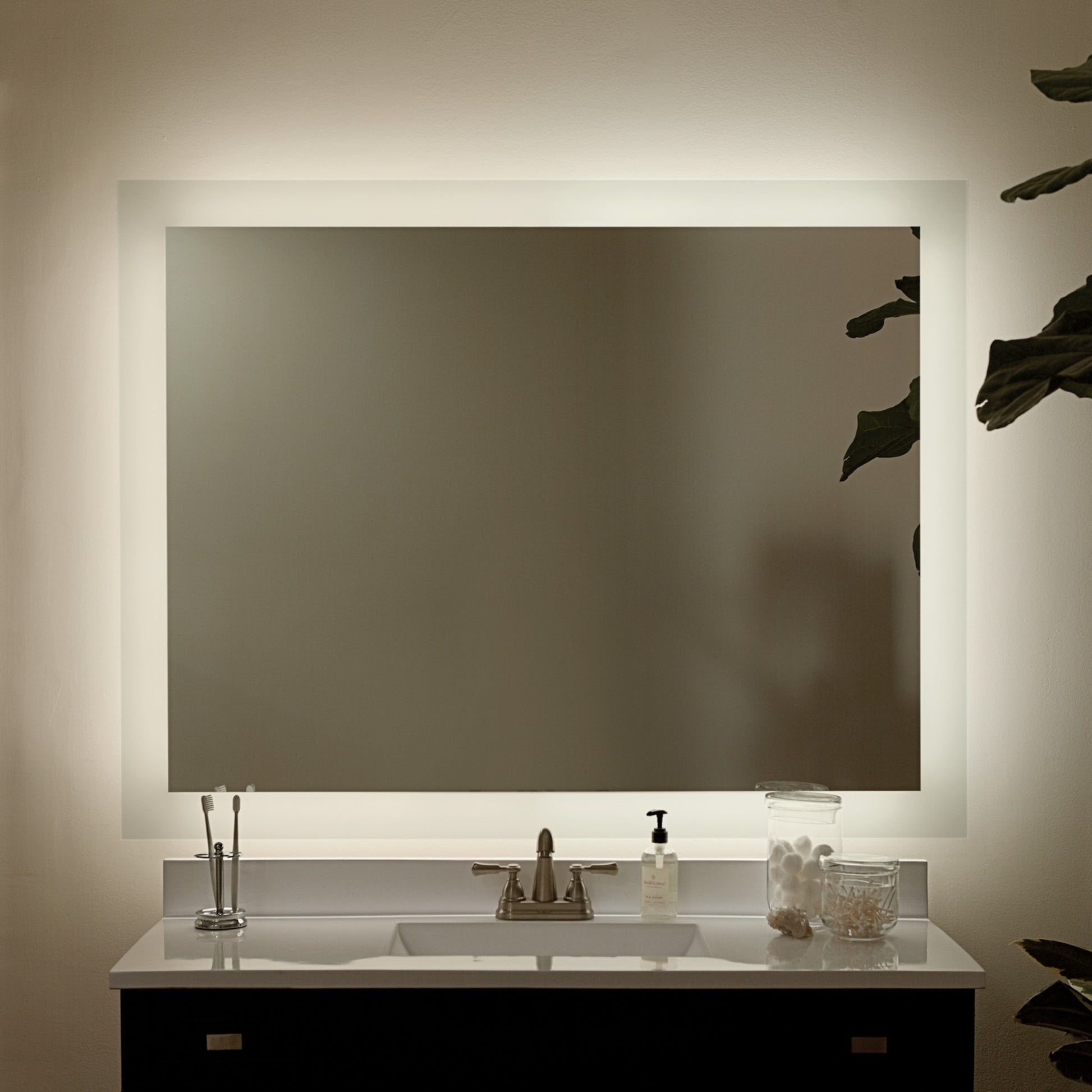 Signature 54" X 42" Rectangular LED Backlit Mirror - Bees Lighting