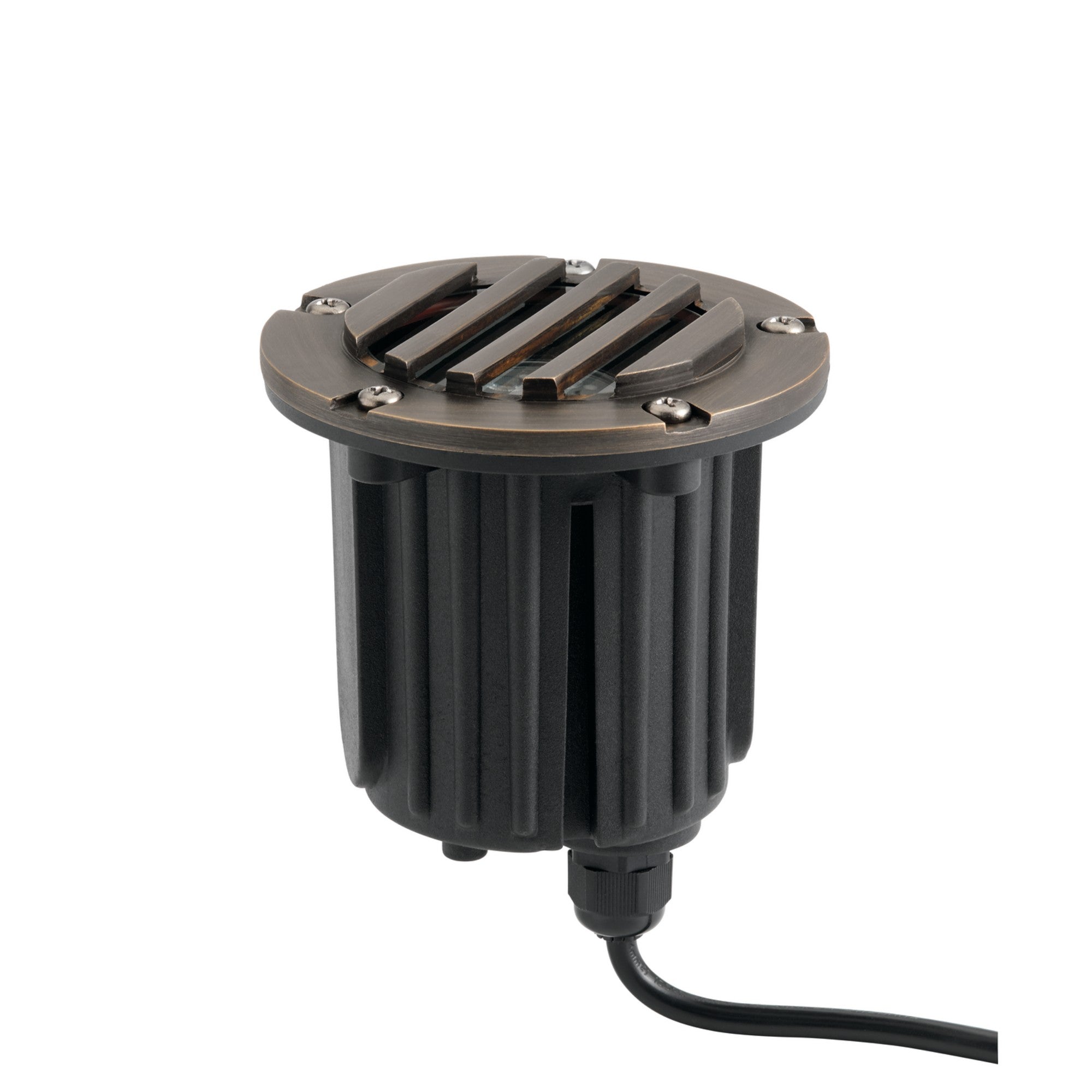 12V Landscape In-Ground Light with Rock Guard Brass - Bees Lighting