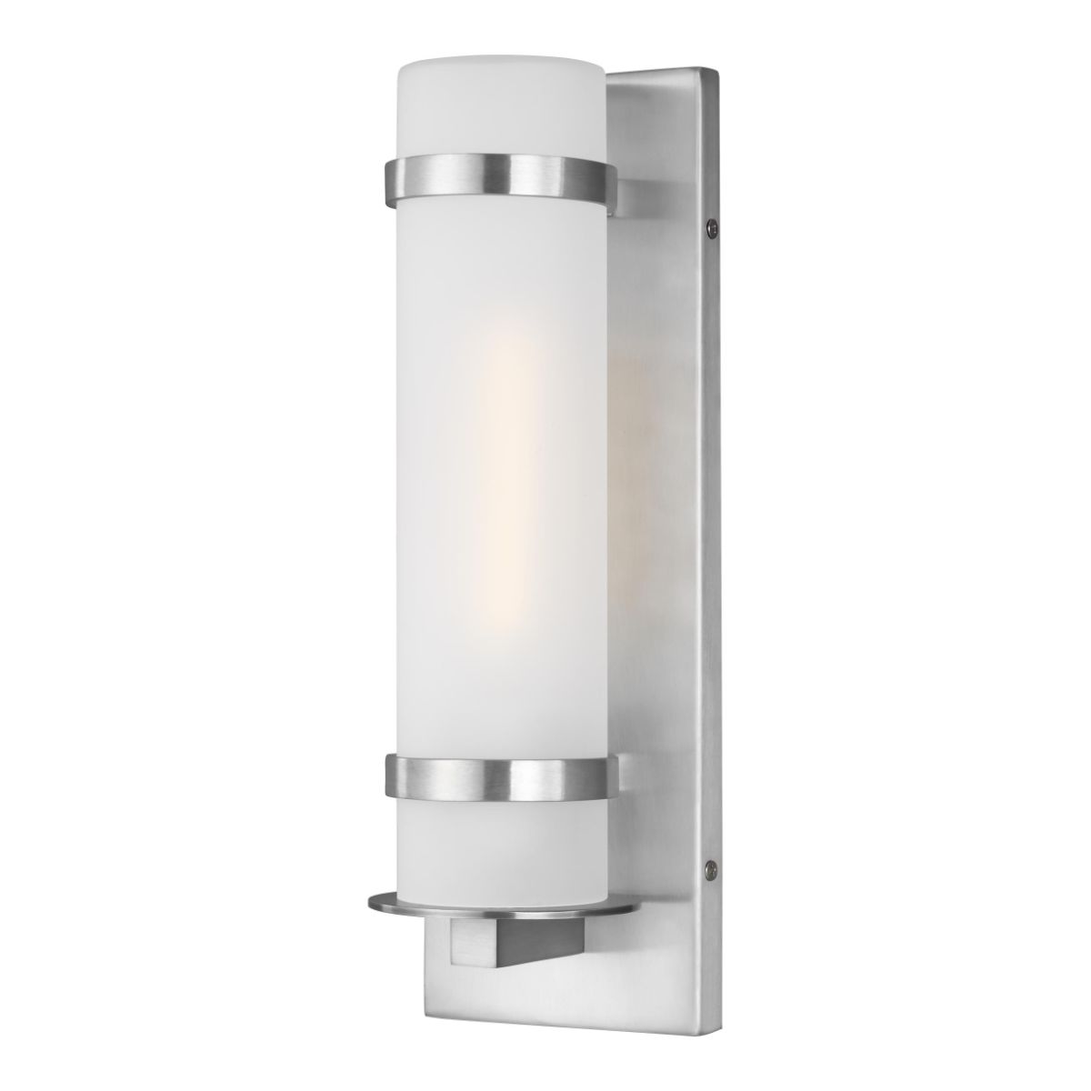 Alban 14 In. Cylindrical Outdoor Wall Sconce Aluminum Finish - Bees Lighting