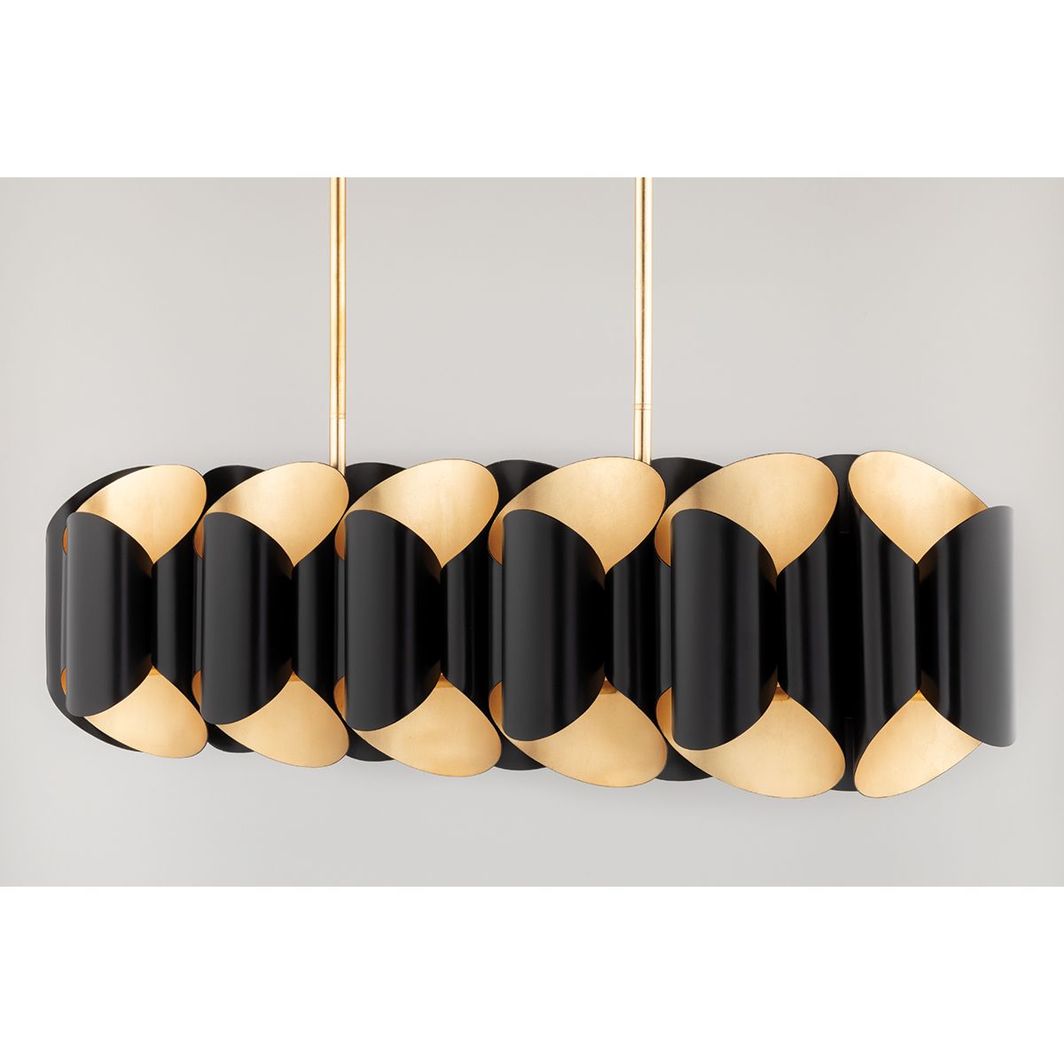 Banks 46 in. 12 Lights Pendant Light Gold & Black Finish - Bees Lighting