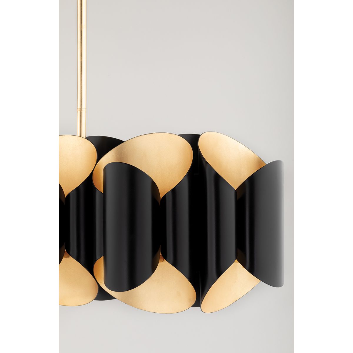 Banks 46 in. 12 Lights Pendant Light Gold & Black Finish - Bees Lighting