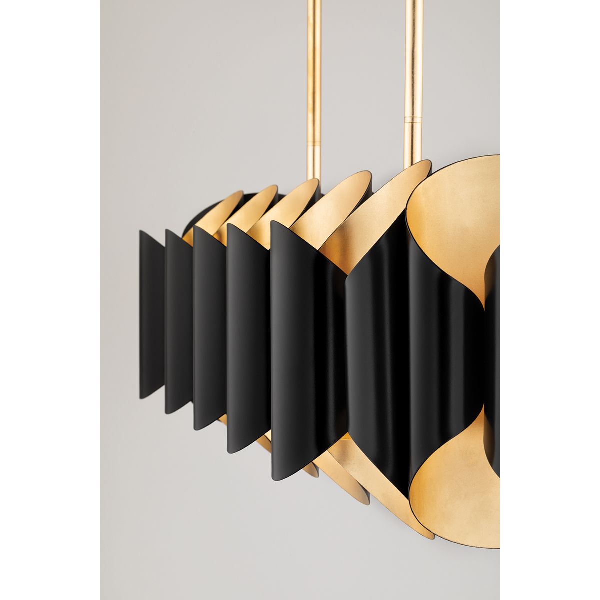 Banks 46 in. 12 Lights Pendant Light Gold & Black Finish - Bees Lighting