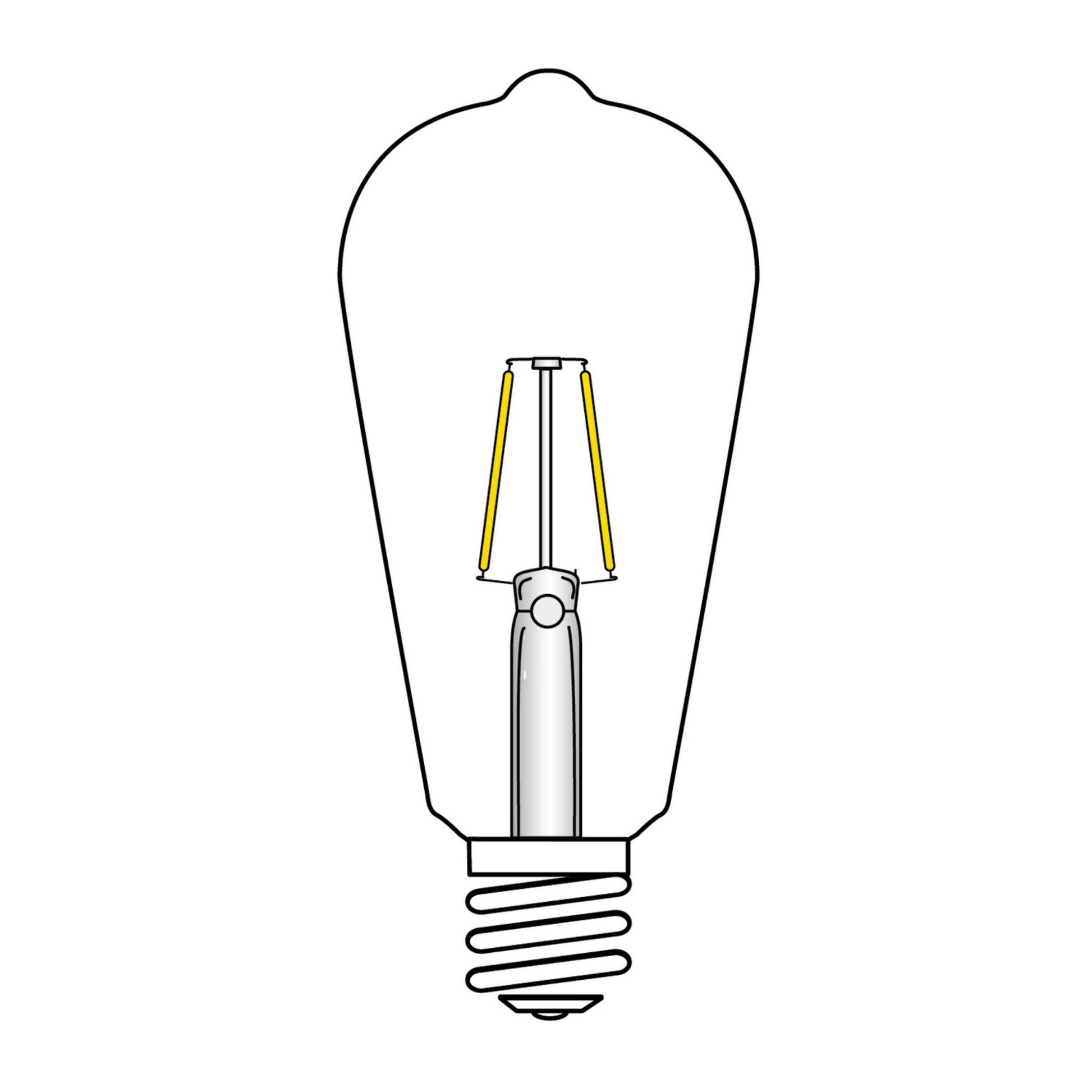 ST19 LED Vintage Bulb, 7 Watts, 650 Lumens, 2000K, 60W Equal, E26 Medium Base, Amber Finish - Bees Lighting