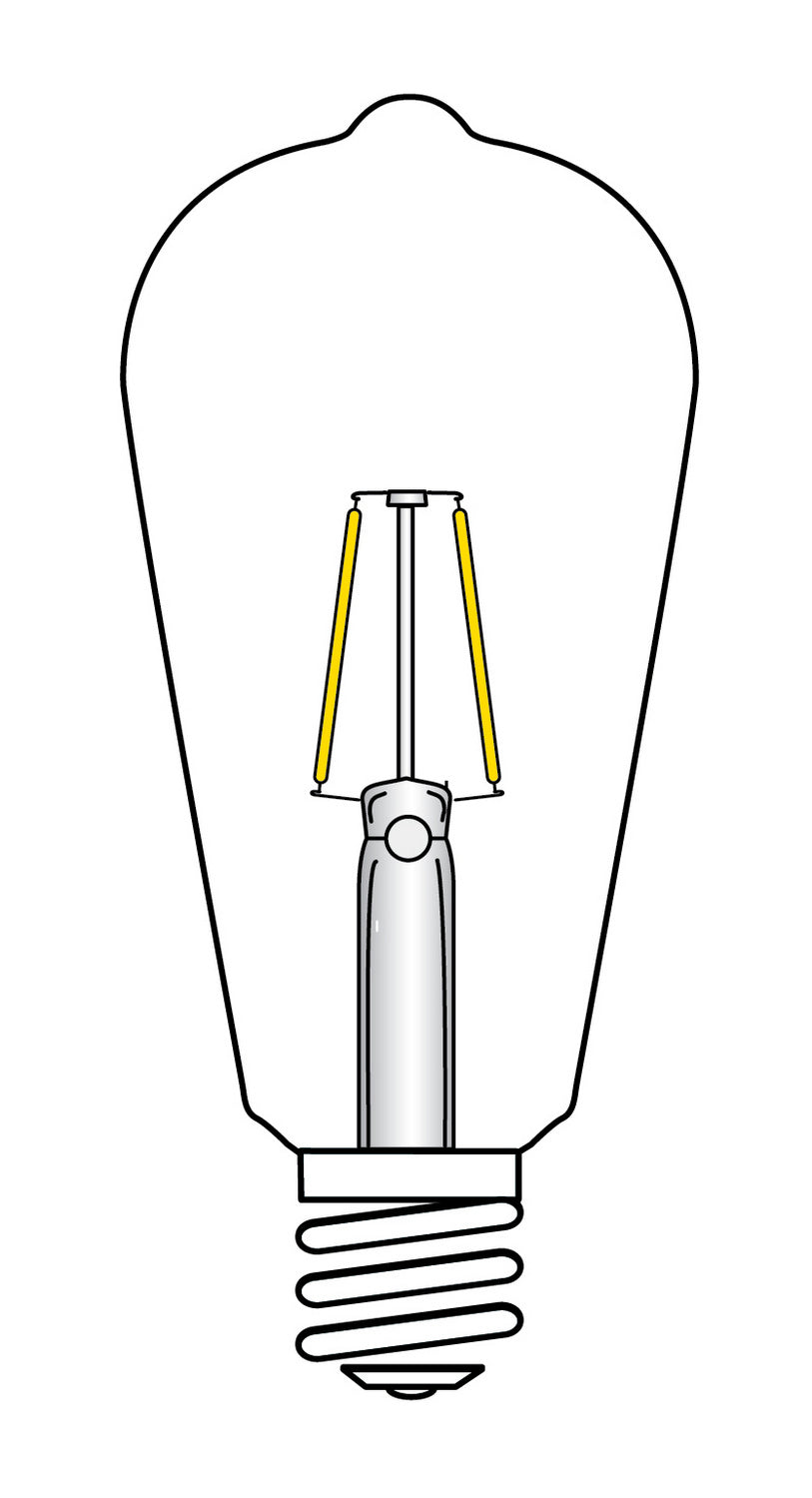 ST19 LED Vintage Bulb, 7 Watts, 650 Lumens, 2000K, 60W Equal, E26 Medium Base, Amber Finish - Bees Lighting