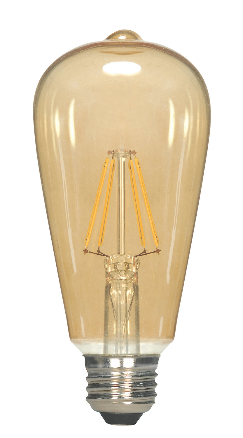 ST19 LED Vintage Bulb, 7 Watts, 650 Lumens, 2000K, 60W Equal, E26 Medium Base, Amber Finish - Bees Lighting