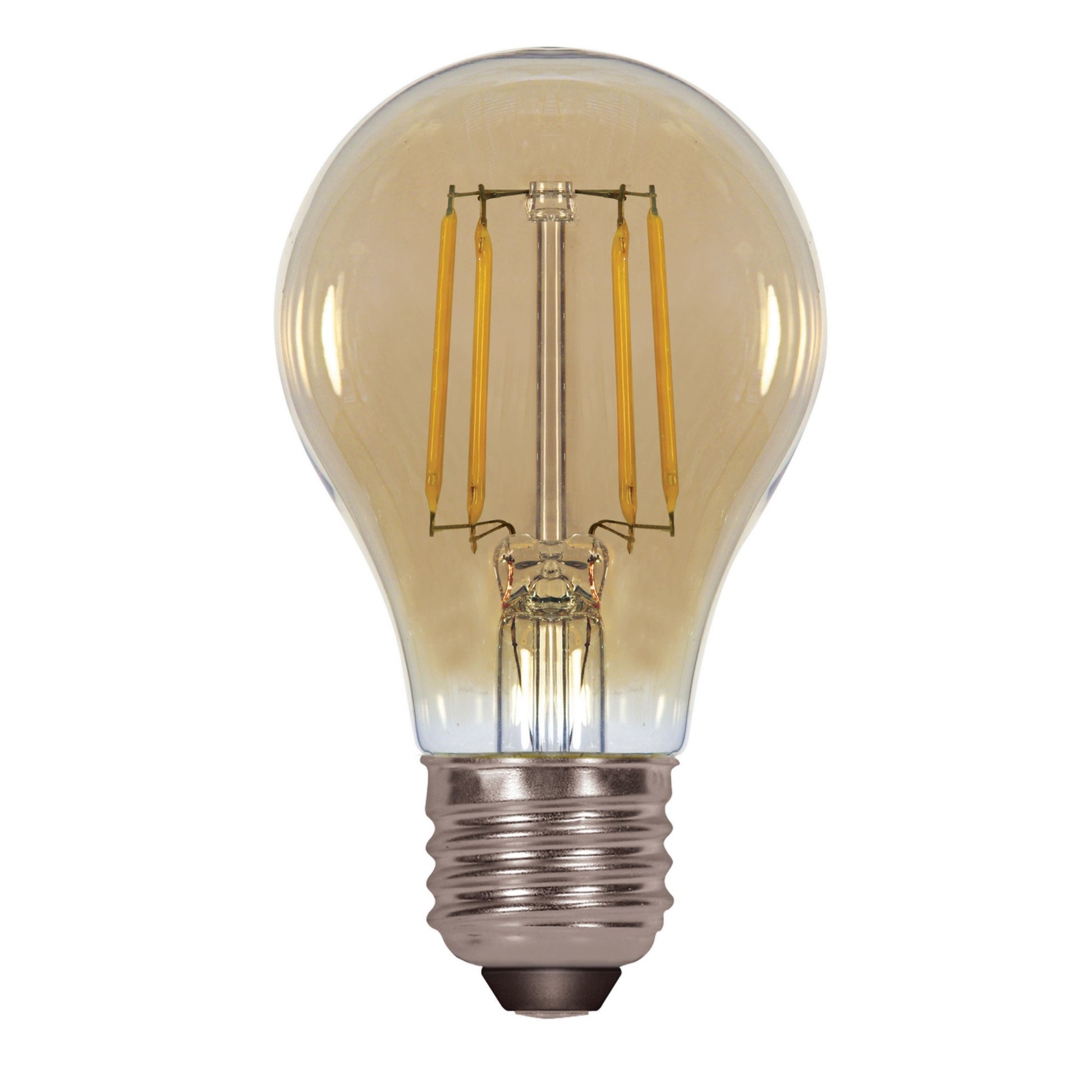 A19 LED Filament Bulb, 5 Watts, 380 Lumens, 2000K, E26 Medium Base, Amber Finish - Bees Lighting