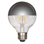 Silver Crown G25 Filament LED Bulb, 5 Watts, 430 Lumens, 2700K, 40W Equal, E26 Medium Base - Bees Lighting